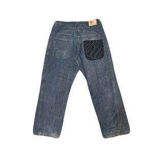 VTG Rocawear Jeans Mens 36x32 Blue Baggy Wide Leg Embroidered Hip Hop Grunge Y2K
